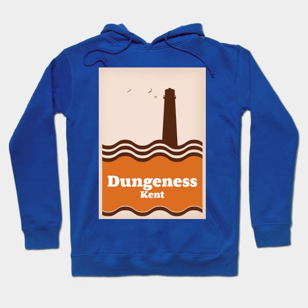 Dungeness Kent vintage style travel poster Hoodie by nickemporium1